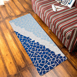 Indigo Blue Triangle mosaic marble Leather Doormat - LeobonZone