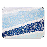 Indigo Blue Triangle mosaic marble Sponge Rillet Rubber Rugs - LeobonZone