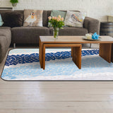 Indigo Blue Triangle mosaic marble Sponge Rillet Rubber Rugs - LeobonZone