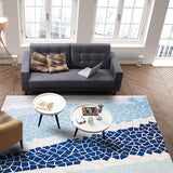 Indigo Blue Triangle mosaic marble Right Angle Felt Rugs - LeobonZone