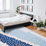 Indigo Blue Triangle mosaic marble Right Angle Felt Rugs - LeobonZone