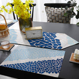 Indigo Blue Triangle mosaic marble Table Flag And Table Mat Suit Sharp angle - LeobonZone