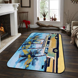 Summer seaside bus Sponge Rillet Rubber Carpet - LeobonZone