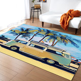 Summer seaside bus Right Angle Felt Rugs - LeobonZone