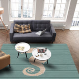 Cyan wood grain background seahorse Right Angle Felt Rugs - LeobonZone