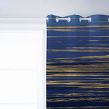 Blue Marbling yellow lines window curtains - LeobonZone