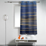 Blue Marbling yellow lines window curtains - LeobonZone