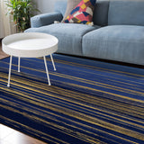 Blue Marbling yellow lines Sponge Rillet Rubber Rugs - LeobonZone