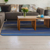 Blue Marbling yellow lines Sponge Rillet Rubber Rugs - LeobonZone