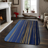 Blue Marbling yellow lines Sponge Rillet Rubber Rugs - LeobonZone