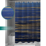 Blue Marbling yellow lines Waterproof Durable Shower Curtain - LeobonZone