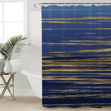 Blue Marbling yellow lines Waterproof Durable Shower Curtain - LeobonZone