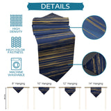 Blue Marbling yellow lines Table Runner Place Mats Sharp Angle - LeobonZone