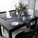 Blue Marbling yellow lines Table Flag And Table Mat Suit Sharp angle - LeobonZone