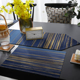 Blue Marbling yellow lines Table Flag And Table Mat Suit Sharp angle - LeobonZone