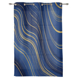 Marbling Abstract blue background window curtains - LeobonZone