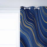 Marbling Abstract blue background window curtains - LeobonZone