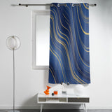 Marbling Abstract blue background window curtains - LeobonZone