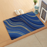 Marbling Abstract blue background Leather Doormat - LeobonZone