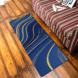 Marbling Abstract blue background Leather Doormat - LeobonZone