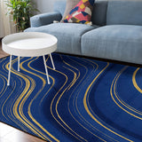 Marbling Abstract blue background Sponge Rillet Rubber Rugs - LeobonZone