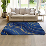 Marbling Abstract blue background Sponge Rillet Rubber Rugs - LeobonZone