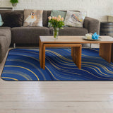 Marbling Abstract blue background Sponge Rillet Rubber Rugs - LeobonZone