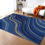 Marbling Abstract blue background Right Angle Felt Rugs - LeobonZone