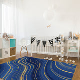 Marbling Abstract blue background Right Angle Felt Rugs - LeobonZone