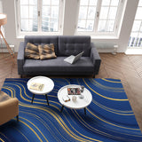Marbling Abstract blue background Right Angle Felt Rugs - LeobonZone