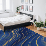 Marbling Abstract blue background Right Angle Felt Rugs - LeobonZone