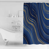 Marbling Abstract blue background Waterproof Durable Shower Curtain - LeobonZone