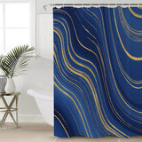 Marbling Abstract blue background Waterproof Durable Shower Curtain - LeobonZone