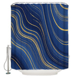 Marbling Abstract blue background Waterproof Durable Shower Curtain - LeobonZone