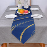 Marbling Abstract blue background Table Runner Place Mats Sharp Angle - LeobonZone