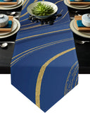 Marbling Abstract blue background Table Runner Place Mats Sharp Angle