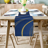 Marbling Abstract blue background Table Runner Place Mats - LeobonZone