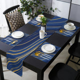 Marbling Abstract blue background Table Flag And Table Mat Suit - LeobonZone