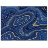Round marbling Abstract blue background Right Angle Felt Rugs - LeobonZone
