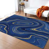 Round marbling Abstract blue background Right Angle Felt Rugs