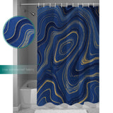 Round marbling Abstract blue background Waterproof Durable Shower Curtain - LeobonZone
