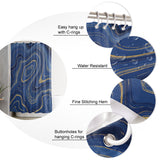 Round marbling Abstract blue background Waterproof Durable Shower Curtain - LeobonZone