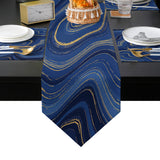 Round marbling Abstract blue background Table Flag And Table Mat Suit Sharp angle - LeobonZone