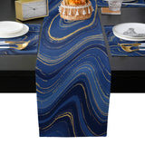 Round marbling Abstract blue background Table Flag And Table Mat Suit - LeobonZone