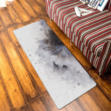 Black Marble light color pattern stone Leather Doormat - LeobonZone