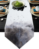 Black Marble light color pattern stone Table Runner Place Mats Sharp Angle - LeobonZone