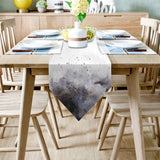 Black Marble light color pattern stone Table Runner Place Mats Sharp Angle - LeobonZone