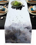 Black Marble light color pattern stone Table Runner Place Mats - LeobonZone