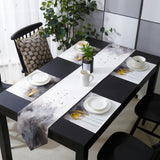 Black Marble light color pattern stone Table Flag And Table Mat Suit Sharp angle - LeobonZone