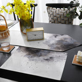 Black Marble light color pattern stone Table Flag And Table Mat Suit Sharp angle - LeobonZone
